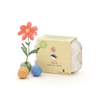 6 bunte Blumenmurmeln im Eierkarton "Hoch sollst du leben"