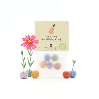 5 Blumenmurmeln im Tütchen "Viel Erfolg"