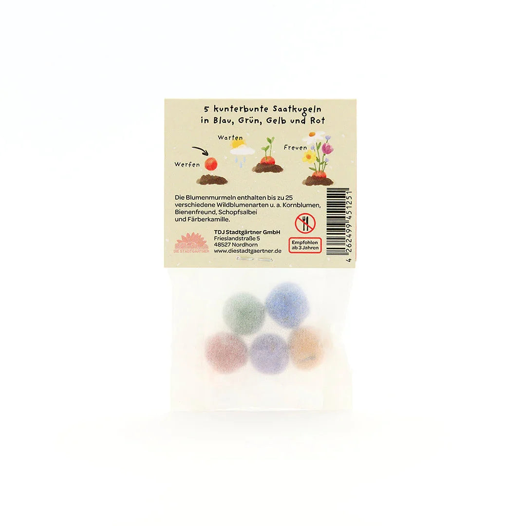 5 Blumenmurmeln im Tütchen 