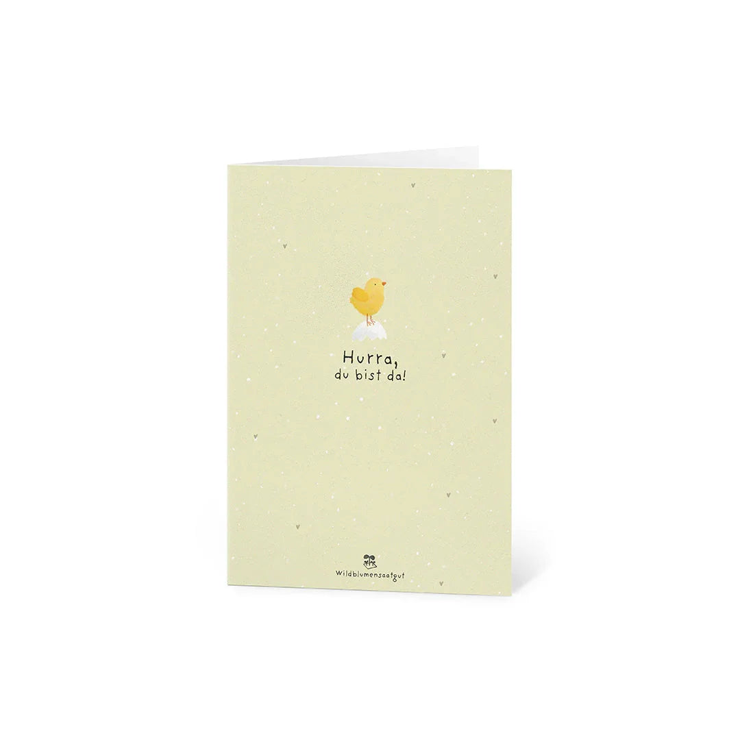 Grußkarte - Hurra, du bist da!