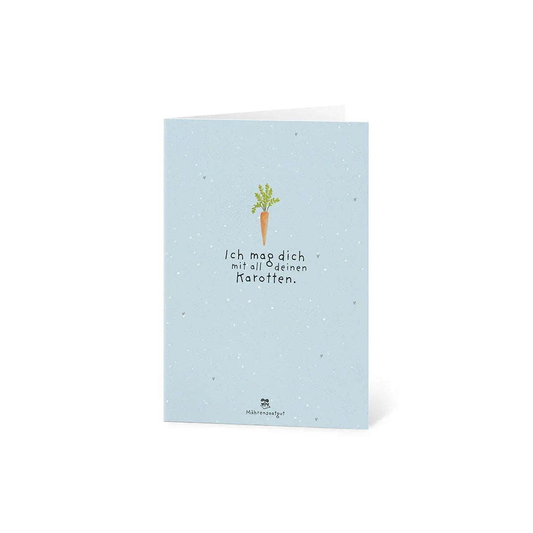 Grußkarte - Ich mag dich mit all deinen Karotten