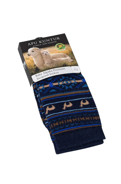 Apu Kuntur - Alpaka Jacquard Socken - Alpaka-Mix