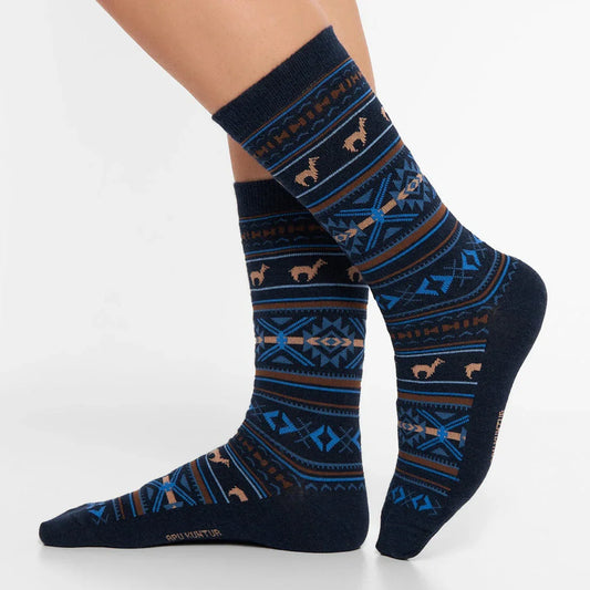 Apu Kuntur - Alpaka Jacquard Socken - Alpaka-Mix
