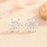 Ohrstecker aus 925er Sterling-Silber, Mini-Zirkonia-Blume