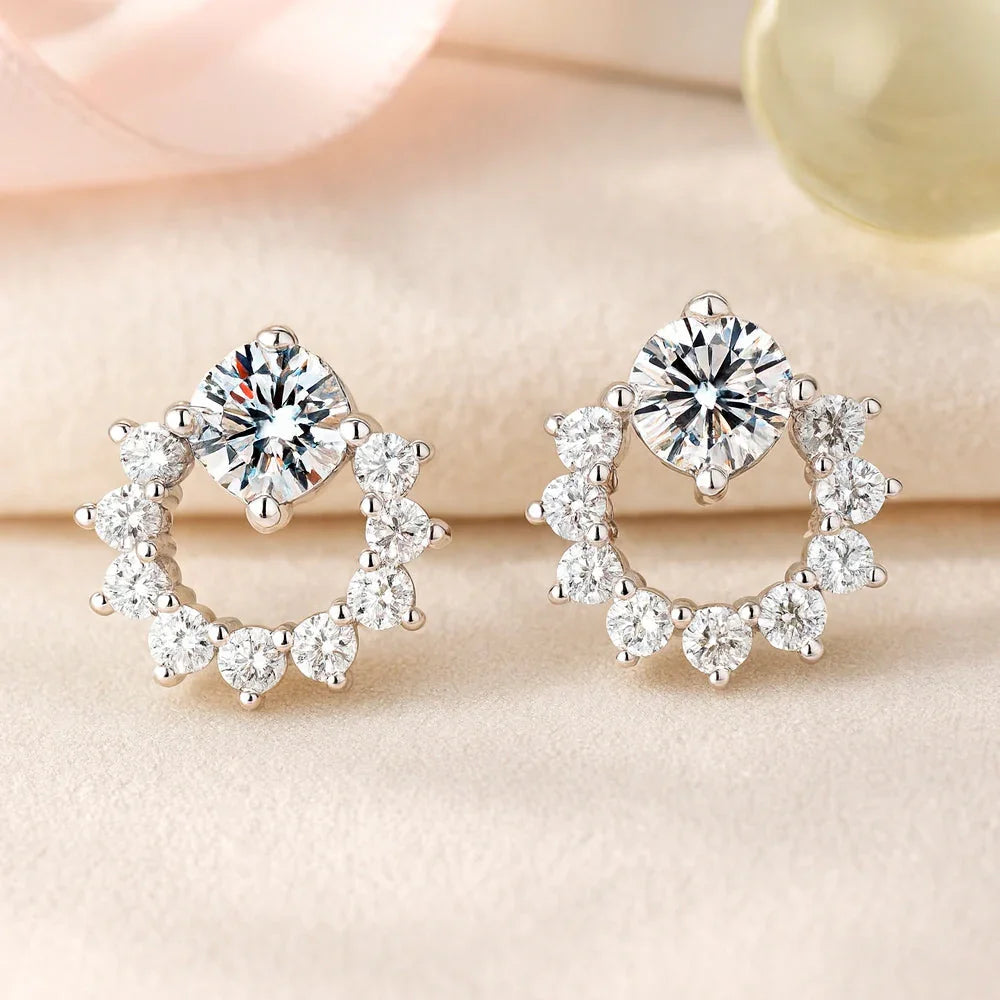 Ohrstecker aus 925er Sterling-Silber, Mini-Zirkonia-Kreis