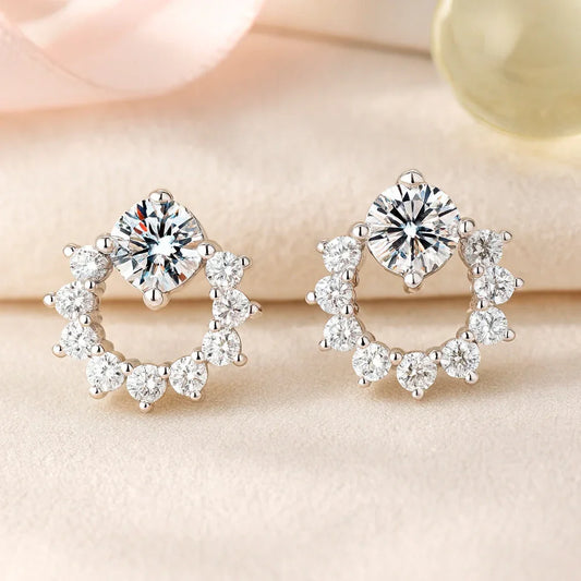 Ohrstecker aus 925er Sterling-Silber, Mini-Zirkonia-Kreis