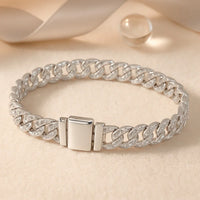 Armband aus Edelstahl, Gliederarmband mit Zirkonia
