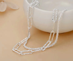 Armband aus 925er-Sterling-Silber, doppellagige Kette