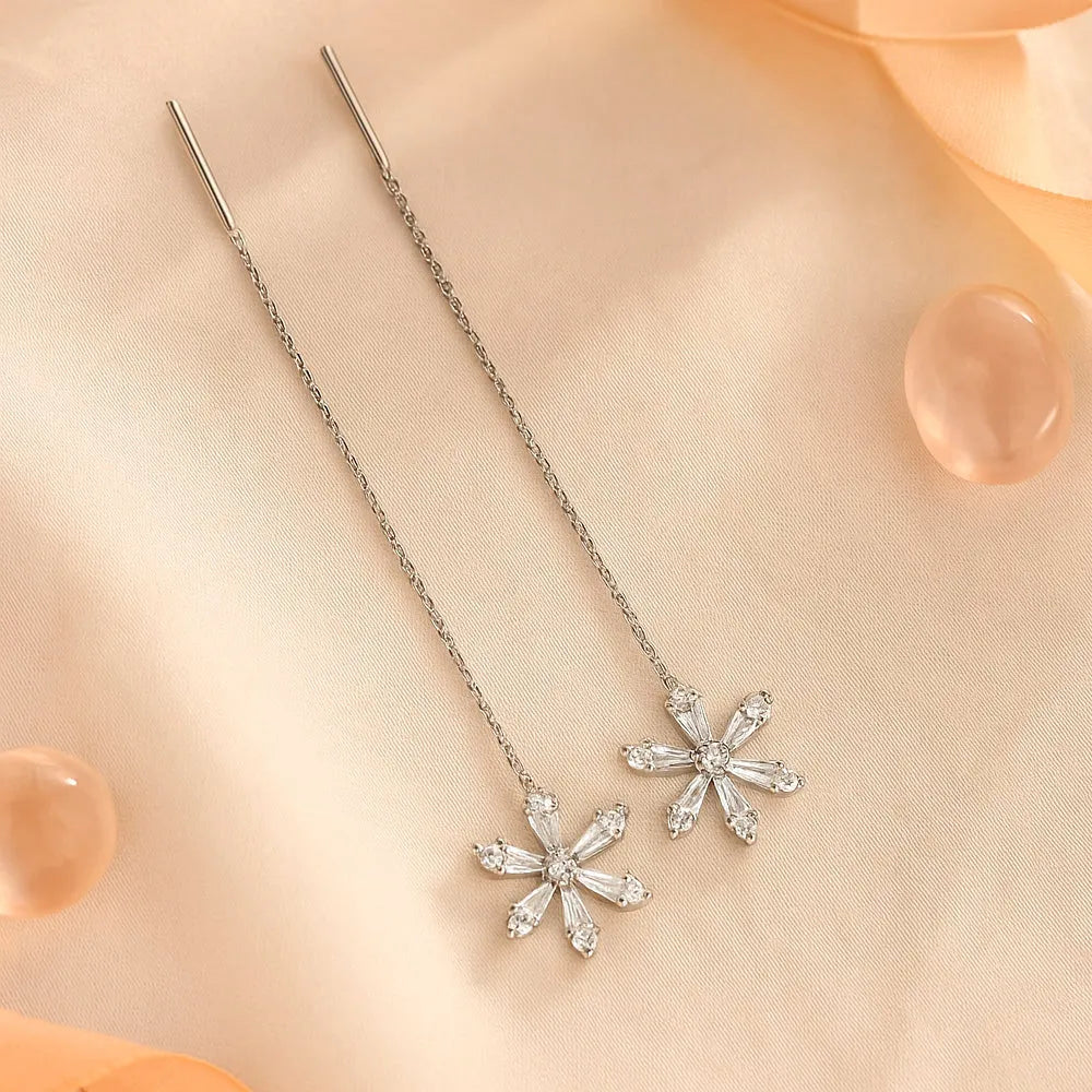 Ohrstecker aus 925er Sterling-Silber, Schneekristall