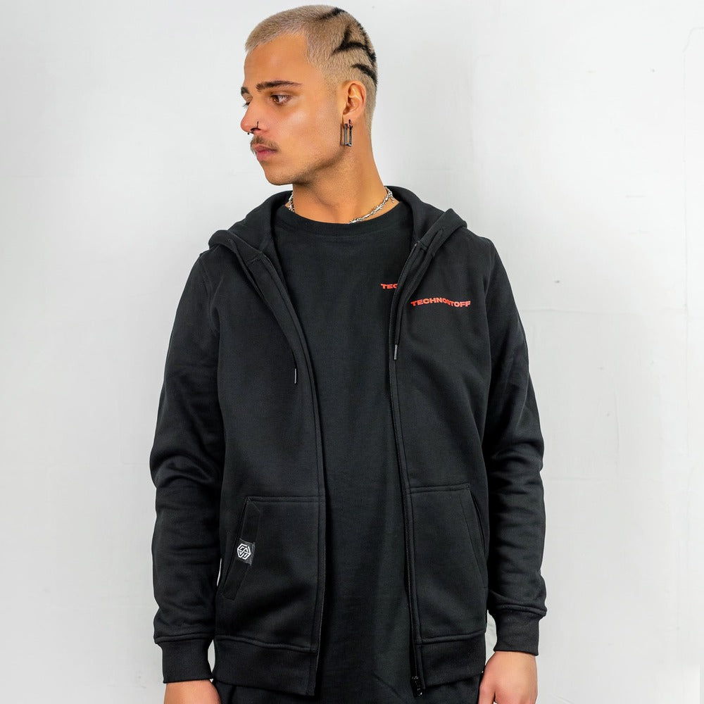Red Headed Premium Zip Hoodie (schwarz, unisex)