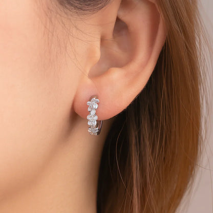 Ohrringe aus 925er Sterling-Silber, süßes Blumendesign, 1,0cm