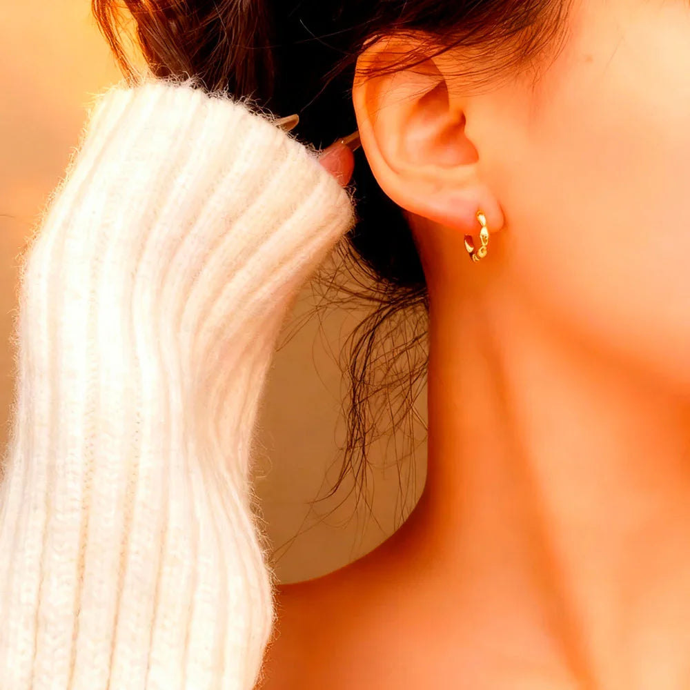 Ohrringe aus 925er Sterling-Silber, Glieder-Creole