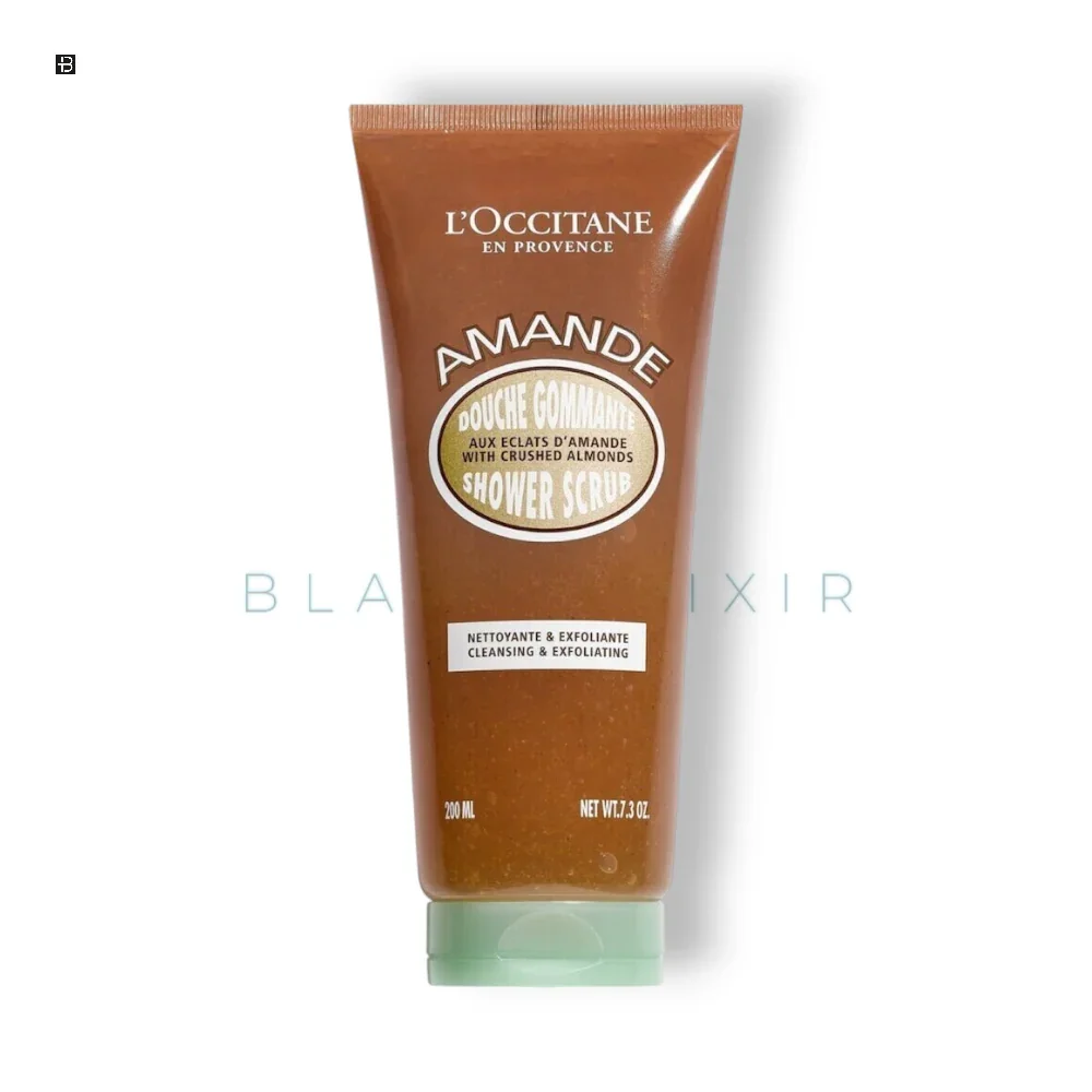 L`Occitane Amande Shower Scrub with crushed almonds