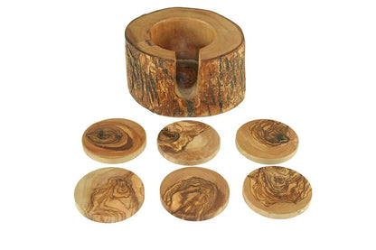 Untersetzer - 6 Stück im Stamm - aus Olivenholz