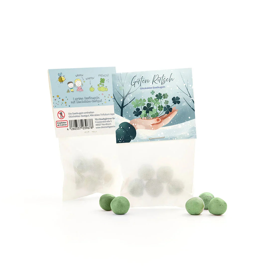 10x5 Blumenmurmeln im Tütchen "Guten Rutsch"