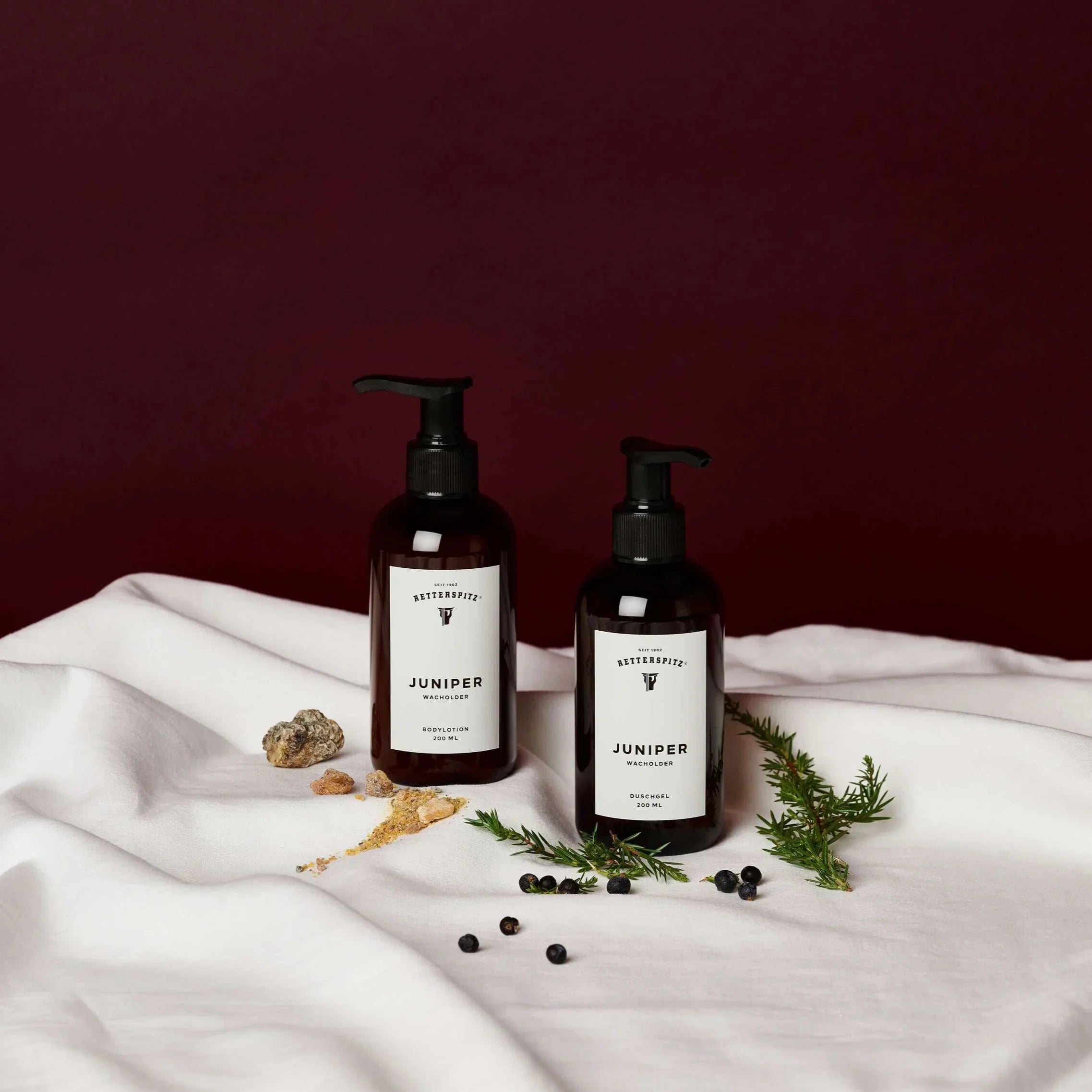 Retterspitz Pflege-Set Juniper – Duschgel und Bodylotion - Belebende Naturpflege mit Wacholder