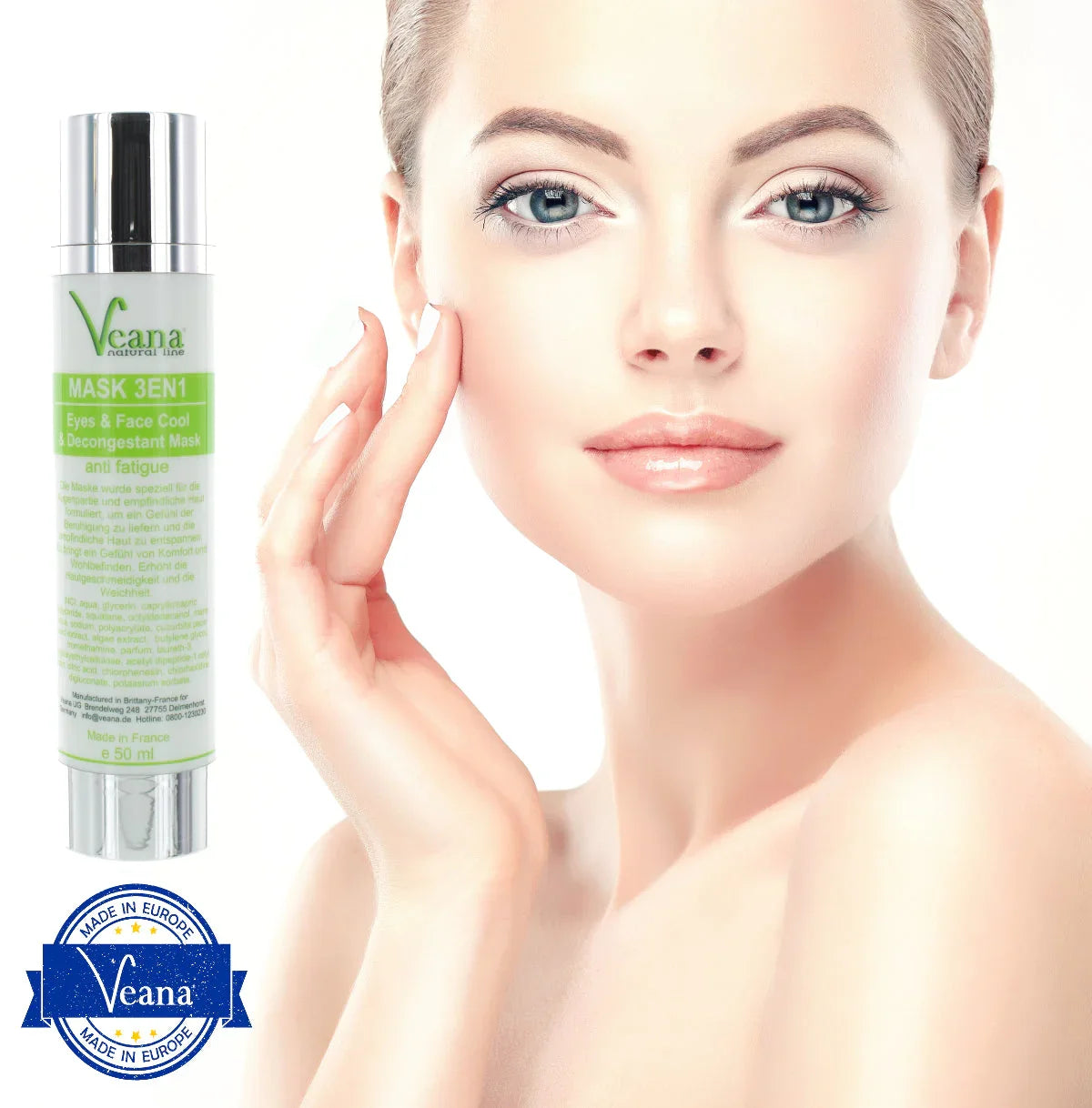 3in1 kühlende Augenmaske (50ml) mit Rotalgen gegen Schwellungen und Tränensäcke