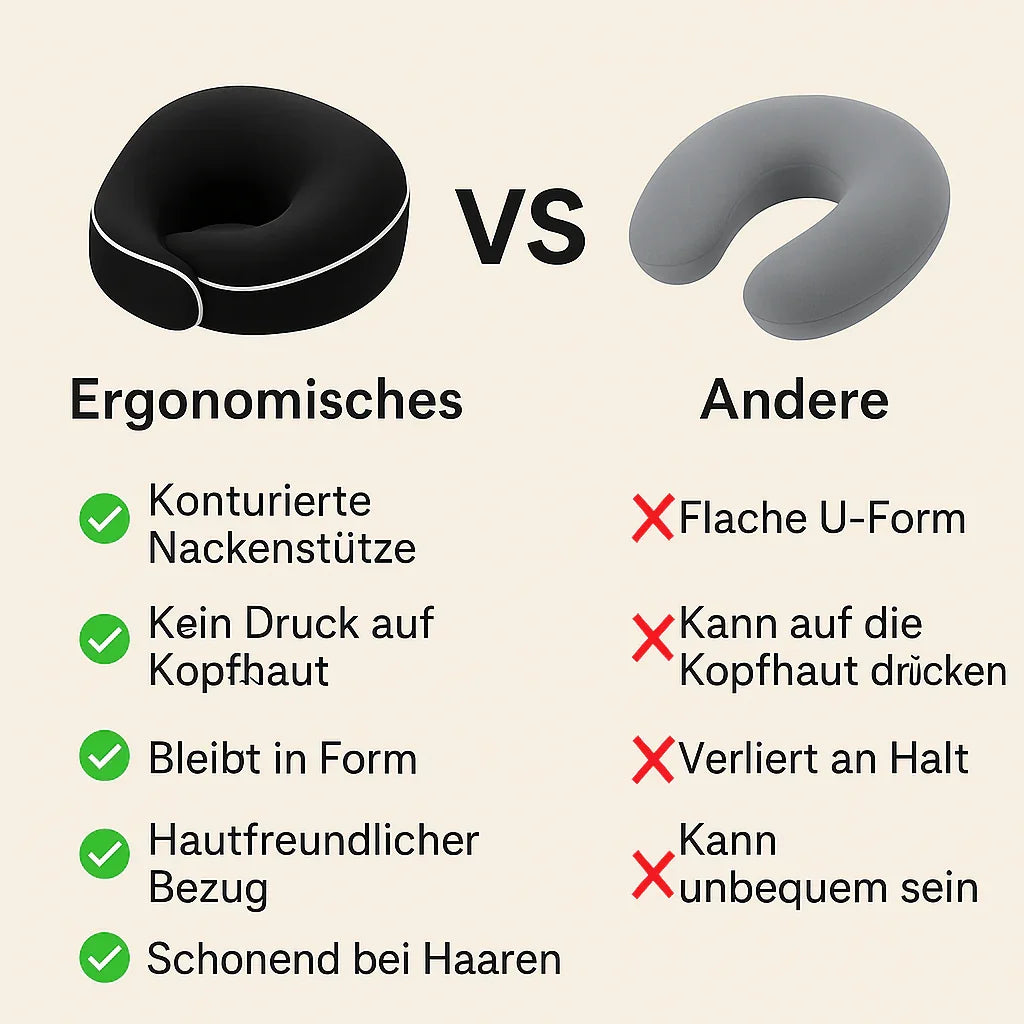 Nackenkissen für erholsamen Schlaf nach der Haartransplantation – kompakt, komfortabel & ideal für Reisen