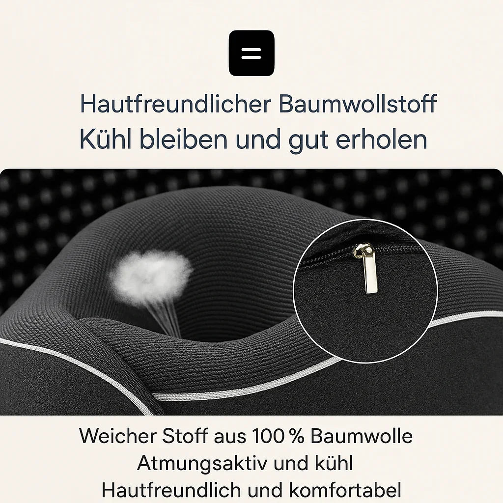 Nackenkissen für erholsamen Schlaf nach der Haartransplantation – kompakt, komfortabel & ideal für Reisen
