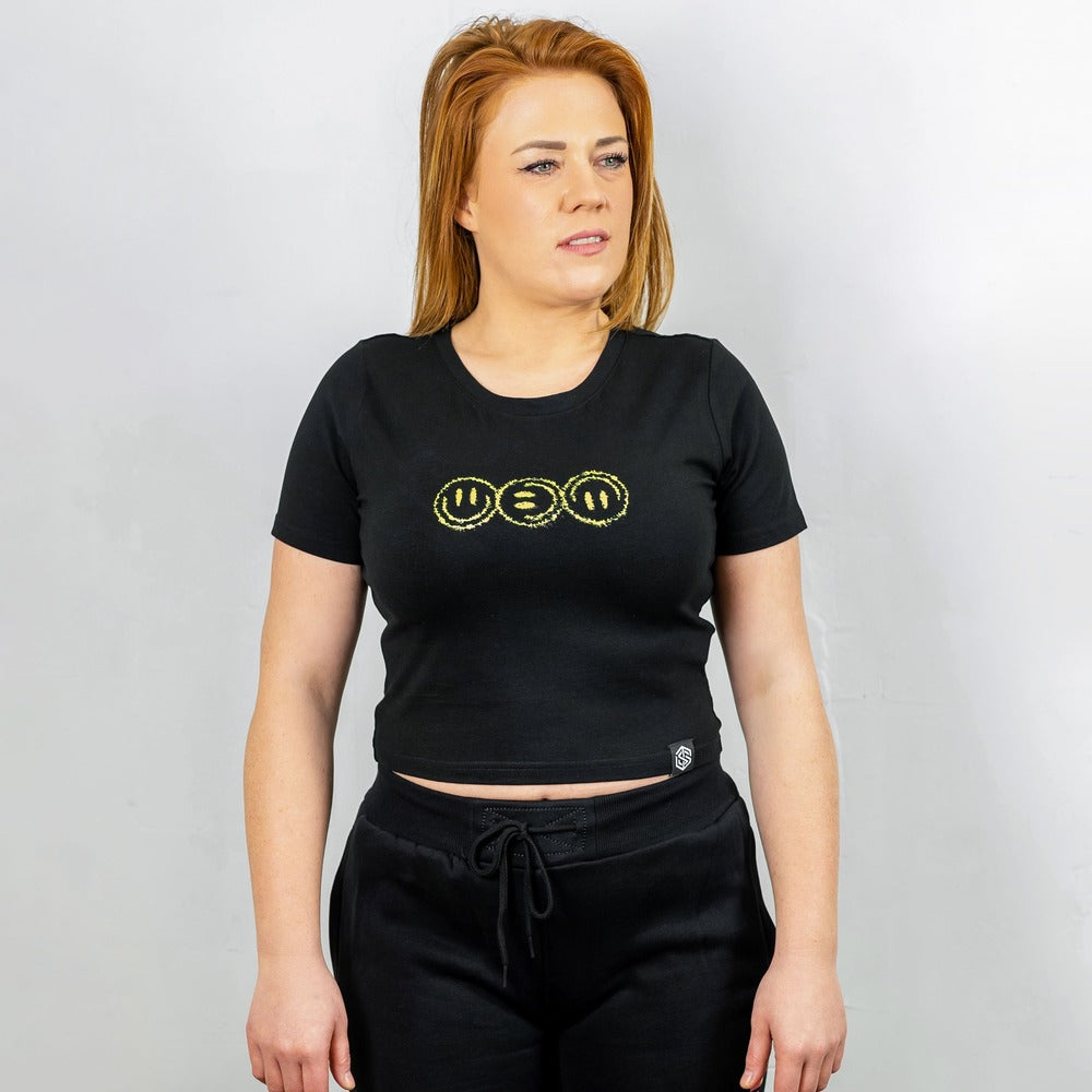 Off Track Crop Top (unisex, schwarz)