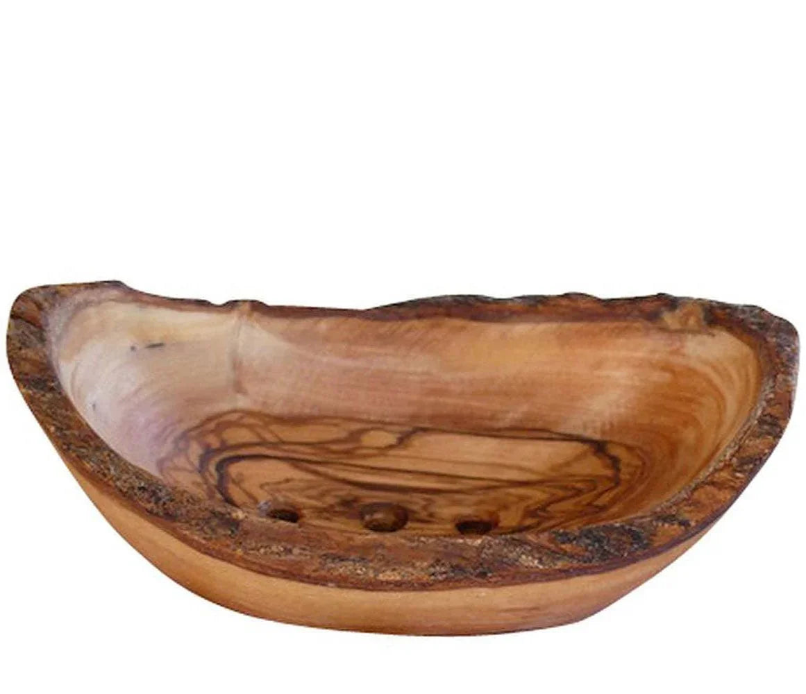 Seifenschale oval rustikal - ca. 12 – 14 cm - aus Olivenholz