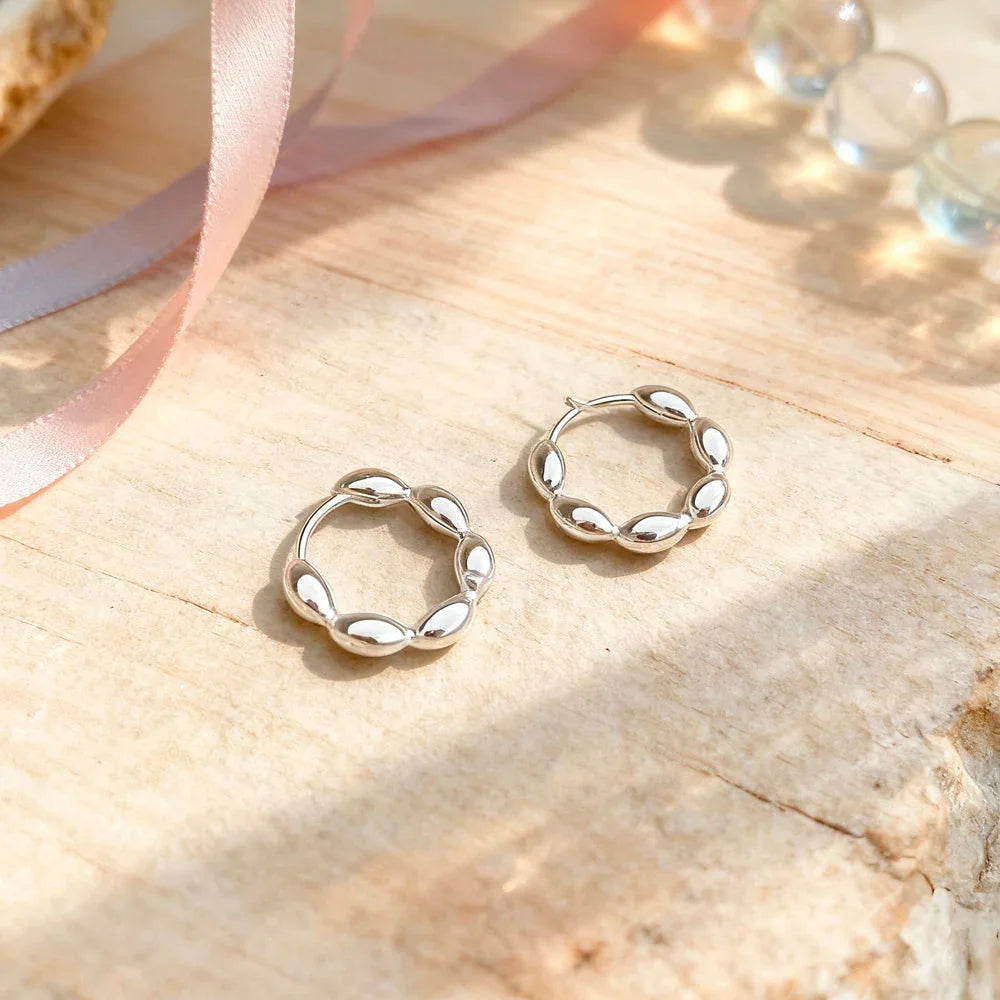 Ohrringe aus 925er Sterling-Silber, Glieder-Creole