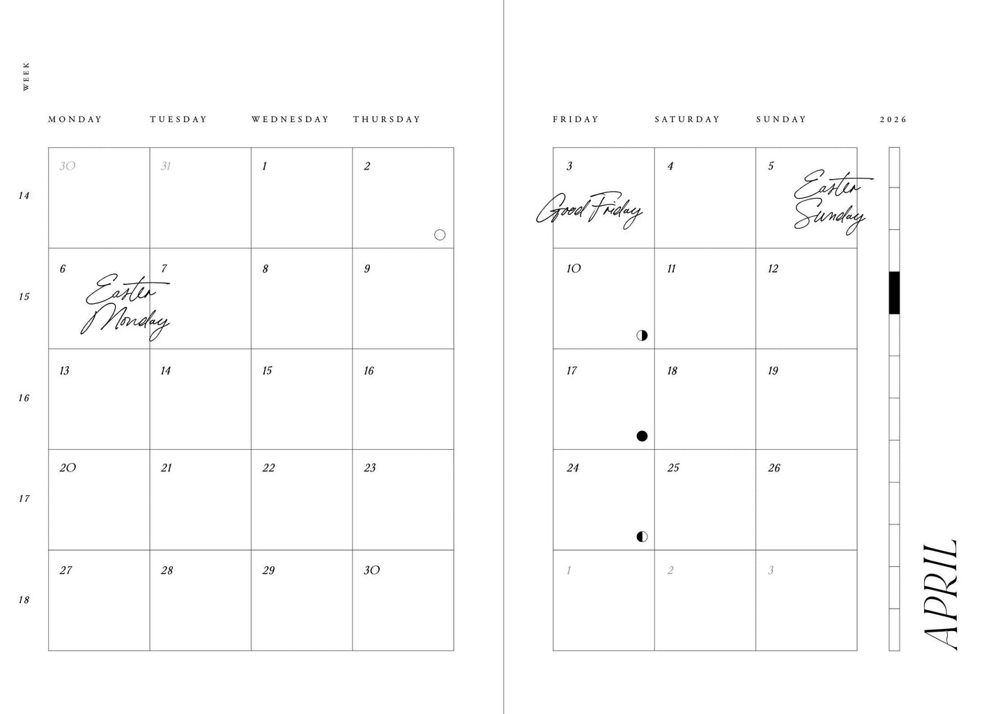 Cozy Publishing - Gemütlicher Planer 2026 | Nachthimmel – „Ziele nach dem Mond, Liebling“ | Kalender