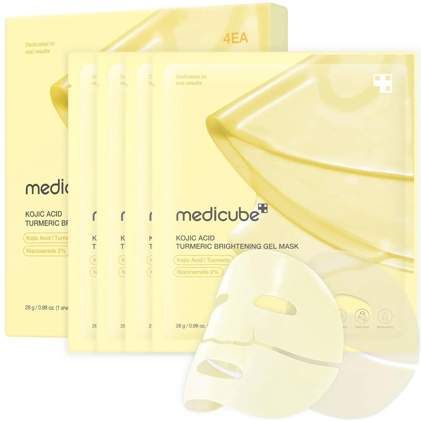 Medicube Kojic Acid Turmeric Brightening Gel Mask 4er Pack á 28g
