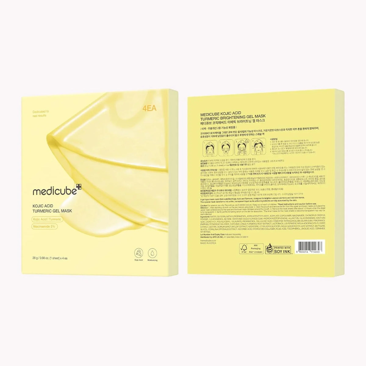 Medicube Kojic Acid Turmeric Brightening Gel Mask 4er Pack á 28g