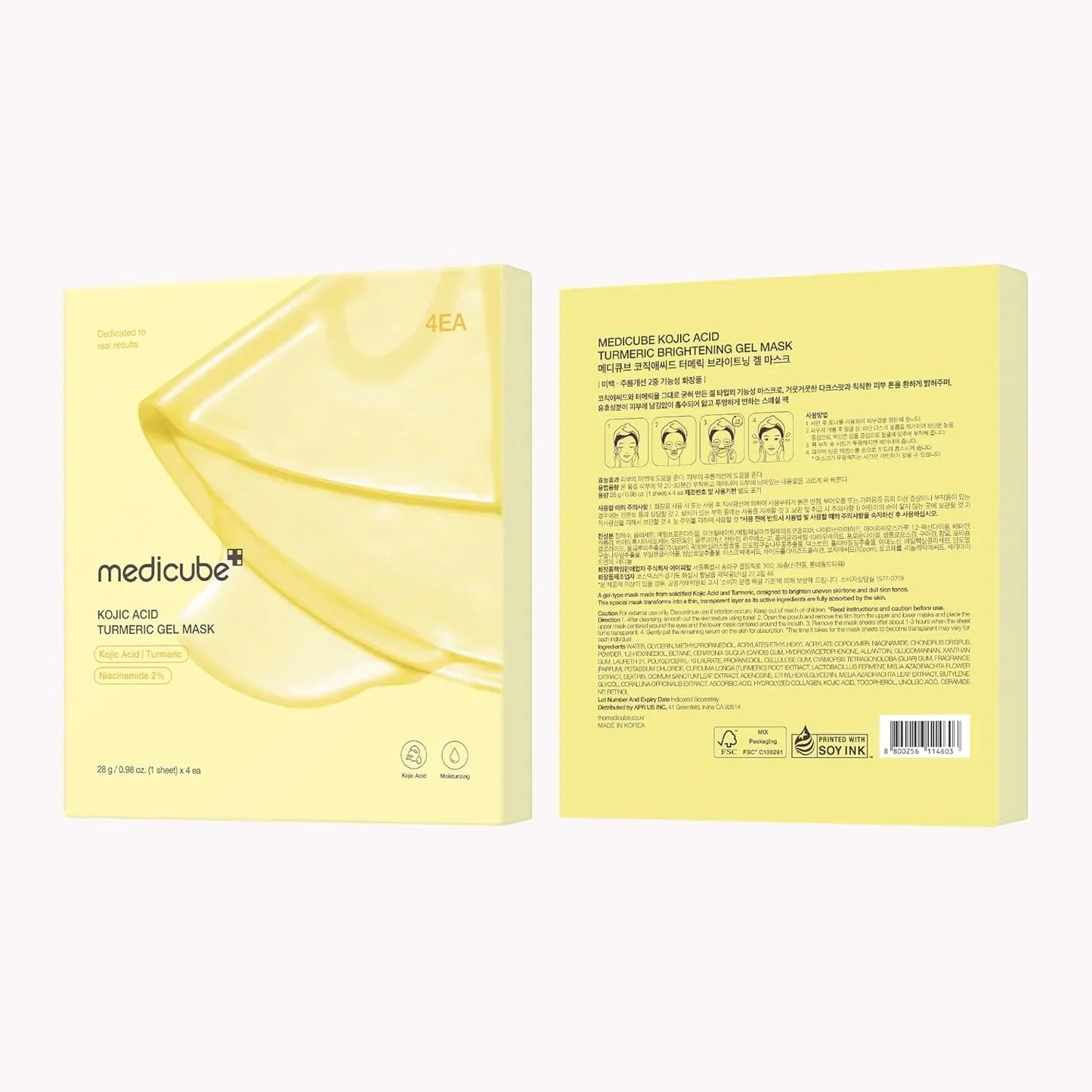 Medicube Kojic Acid Turmeric Brightening Gel Mask 4er Pack á 28g