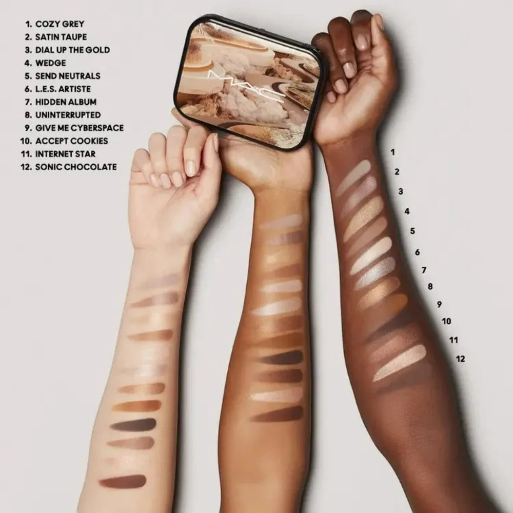 MÄC CONNECT IN COLOUR EYE SHADOW PALETTE x12 - UNFILTERED NUDES - BLACK ELIXIR - Maison de Parfum