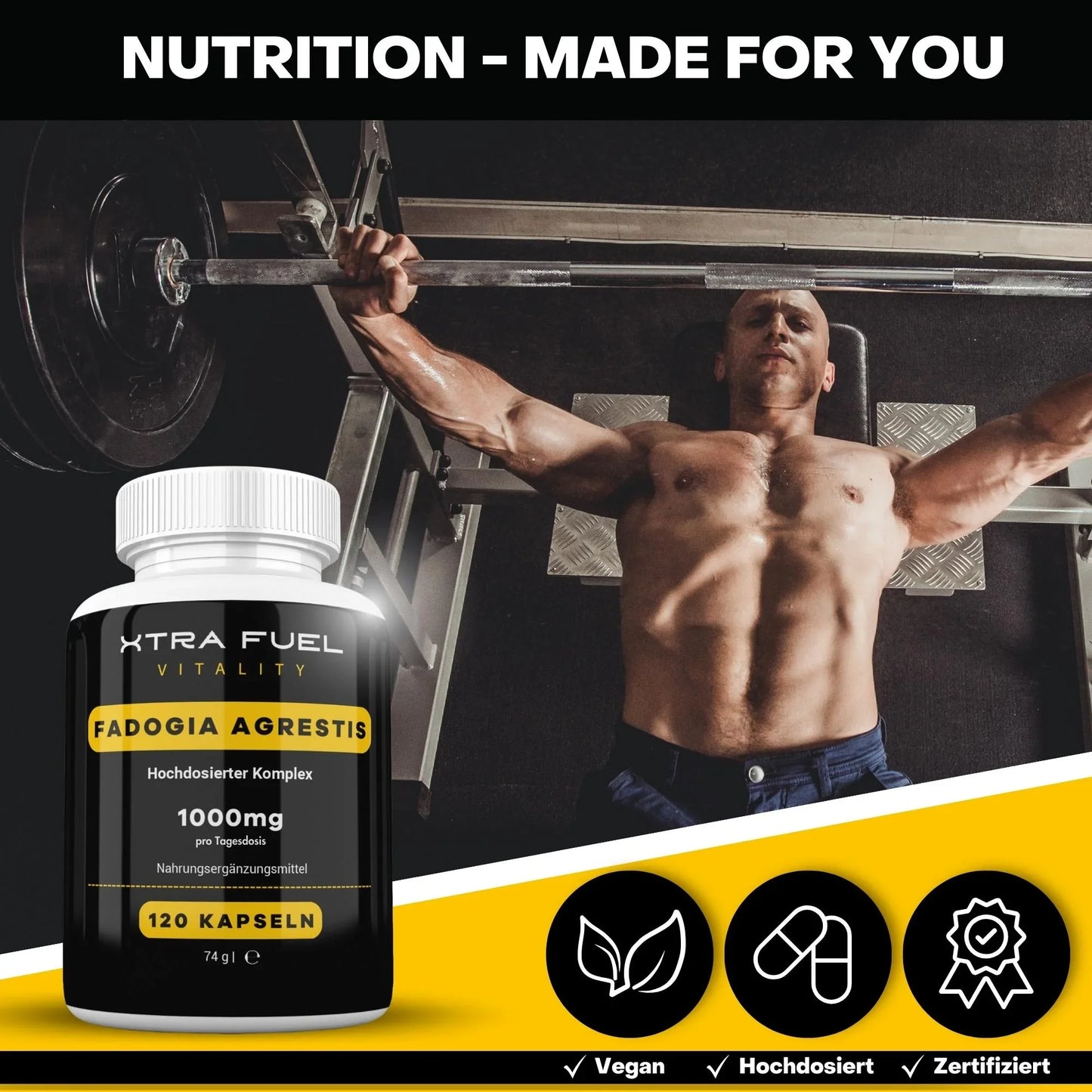 Fadogia Agrestis Kapseln - 1000mg Fadogia Extrakt - 100% natürlich & zertifiziert - BLACK ELIXIR - Maison de Parfum