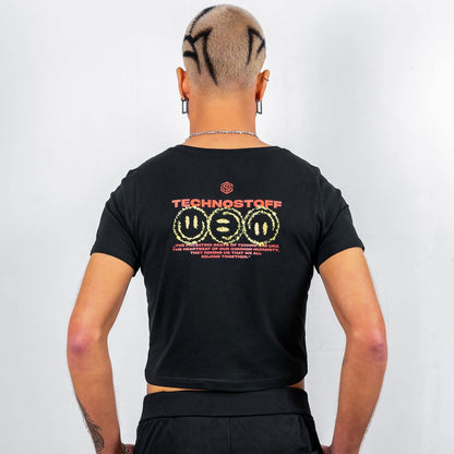 Off Track Crop Top (unisex, schwarz)