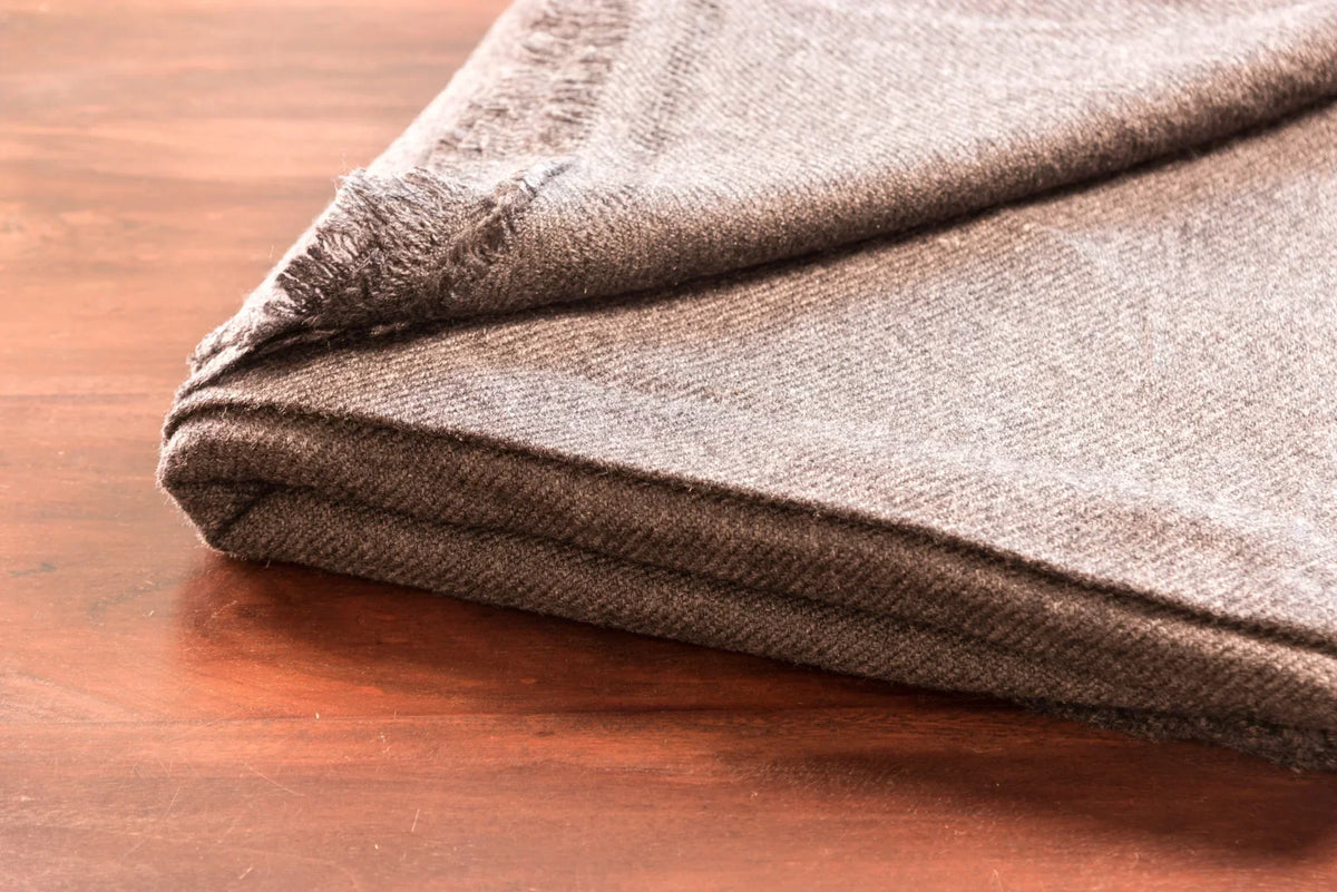 Kaschmirdecke einfarbig - schwarzgrau - 135 x 270cm