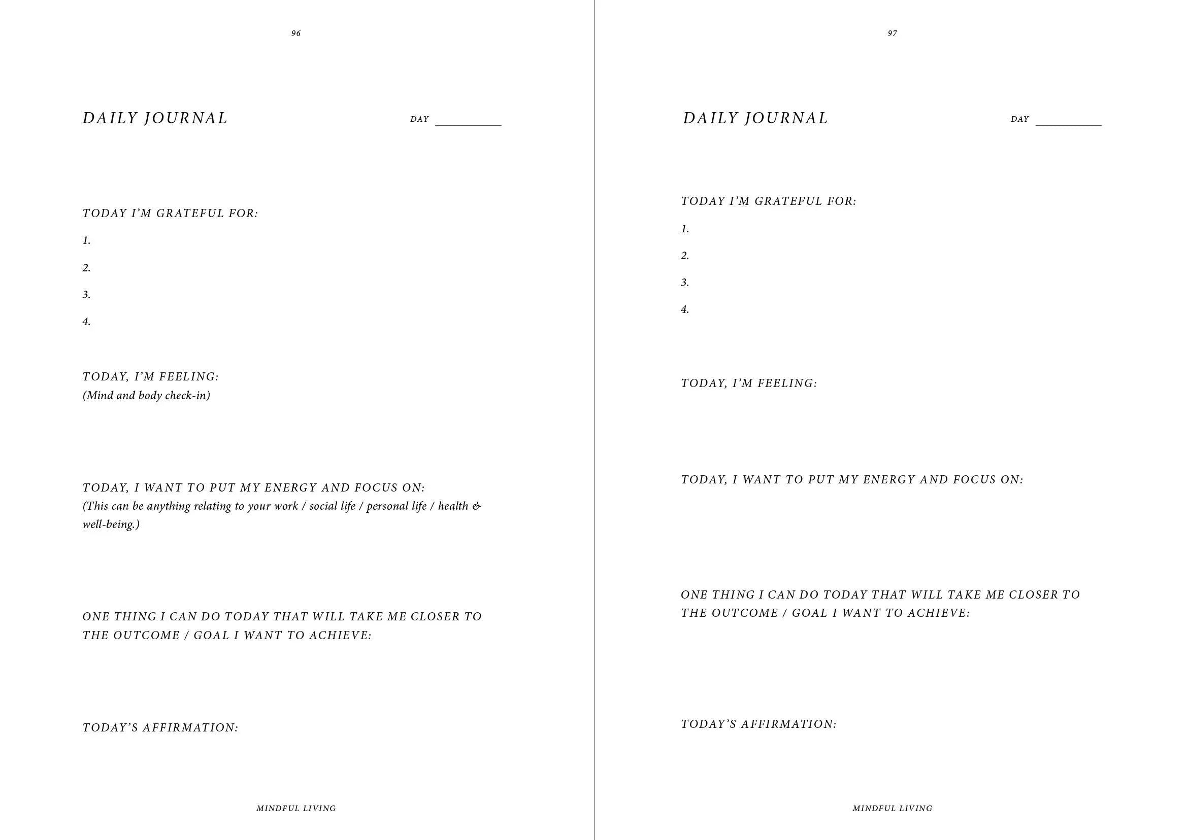 Mindful Living - Tagebuch für ein besseres Mindset