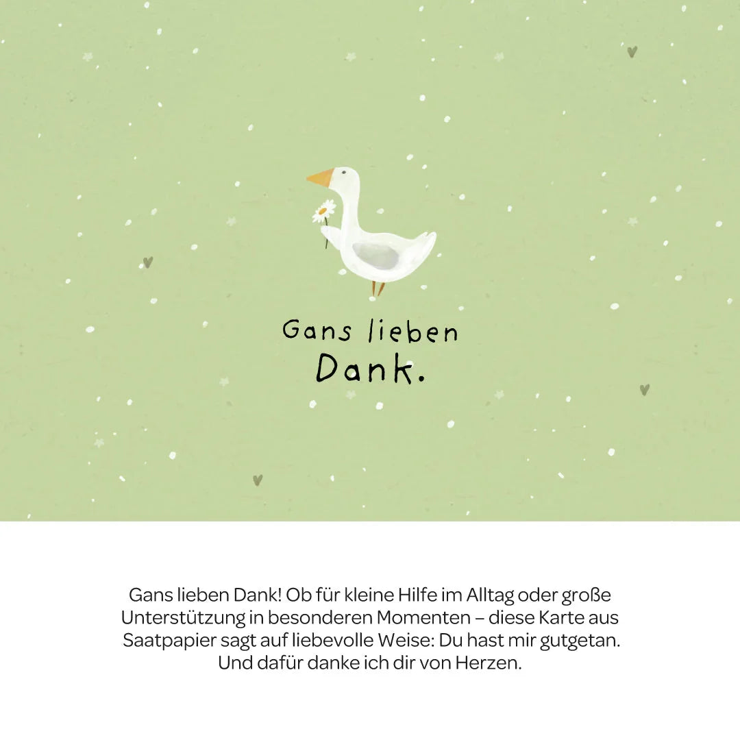 Grußkarte - Gans lieben Dank