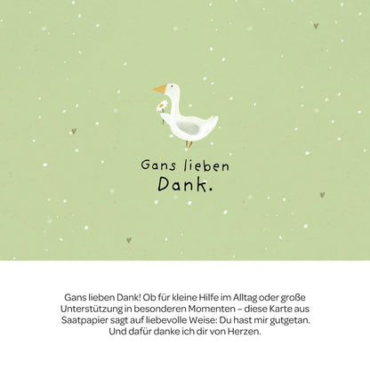 Grußkarte - Gans lieben Dank