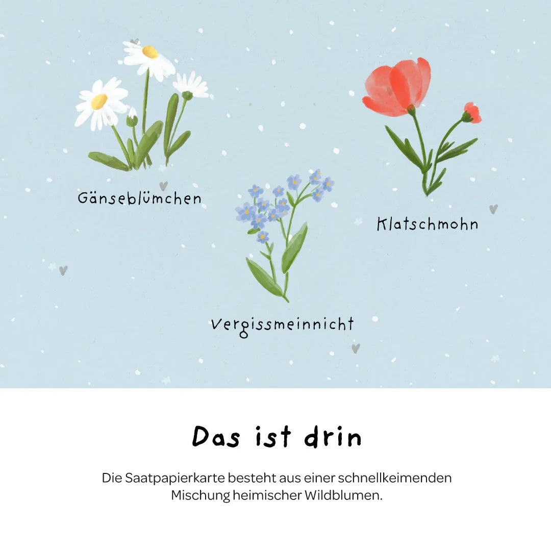 Grußkarte - Herzrasen kann man nicht mähen