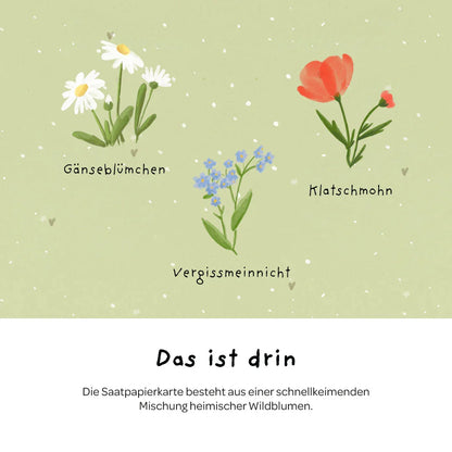 Grußkarte - Hat die Blume einen Knick, war die Hummel wohl zu dick