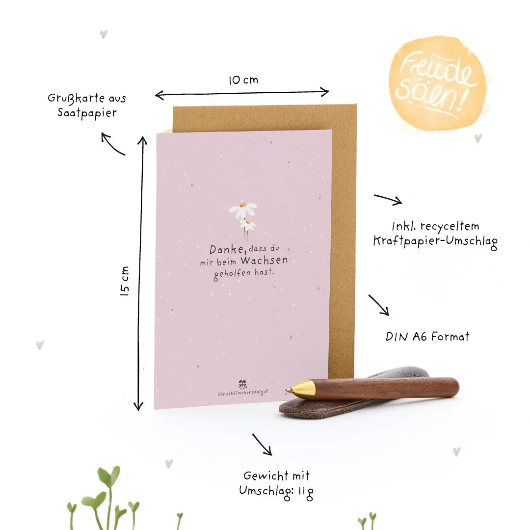 Grußkarte - Danke, dass du beim Wachsen geholfen hast