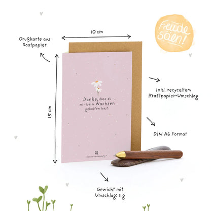 Grußkarte - Danke, dass du beim Wachsen geholfen hast