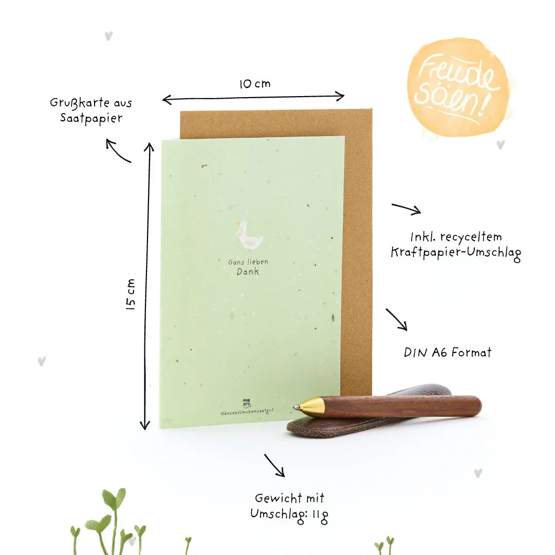 Grußkarte - Gans lieben Dank
