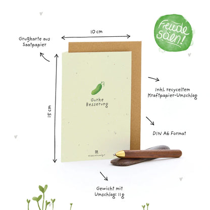 Grußkarte - Gurke Besserung
