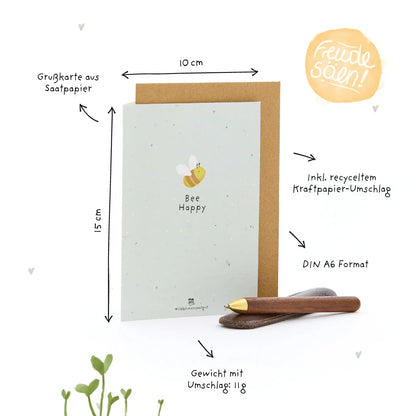 Grußkarte - Bee Happy