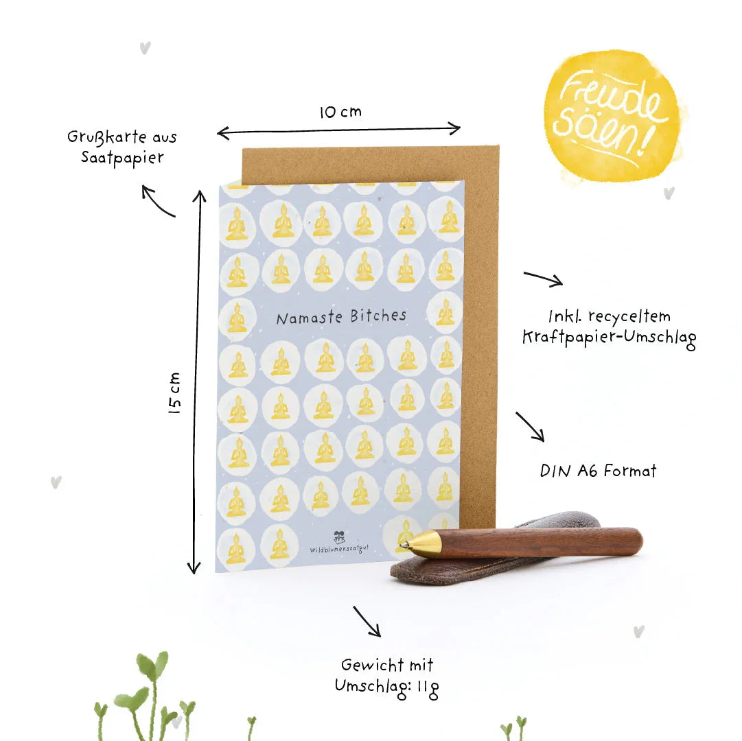 Grußkarte - Namaste Bitches