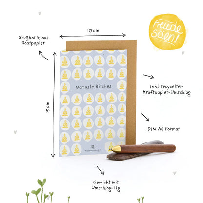 Grußkarte - Namaste Bitches