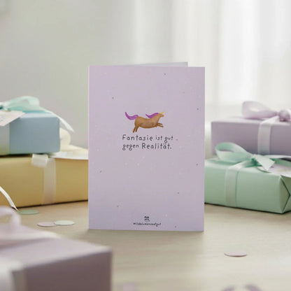 Grußkarte - Fantasie ist gut gegen Realität