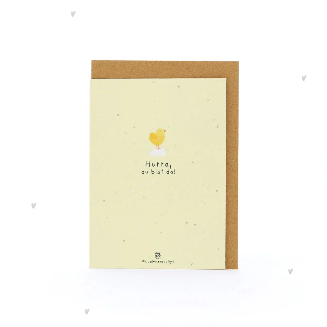 Grußkarte - Hurra, du bist da!