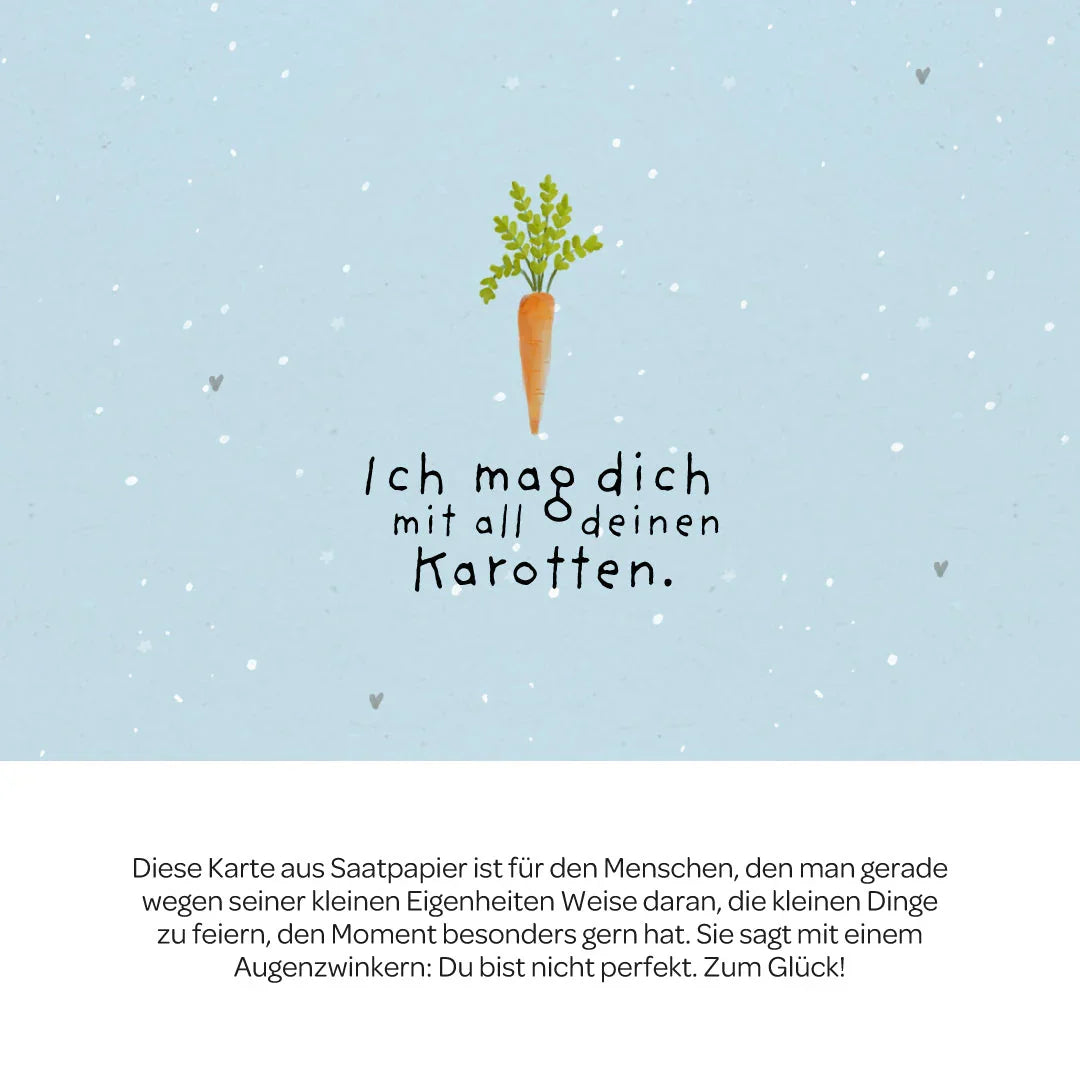 Grußkarte - Ich mag dich mit all deinen Karotten