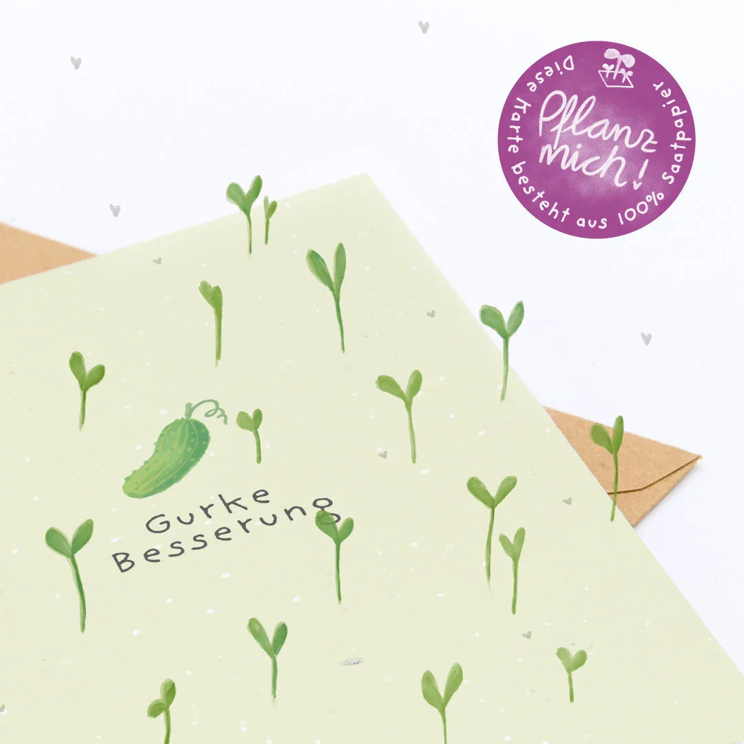 Grußkarte - Gurke Besserung